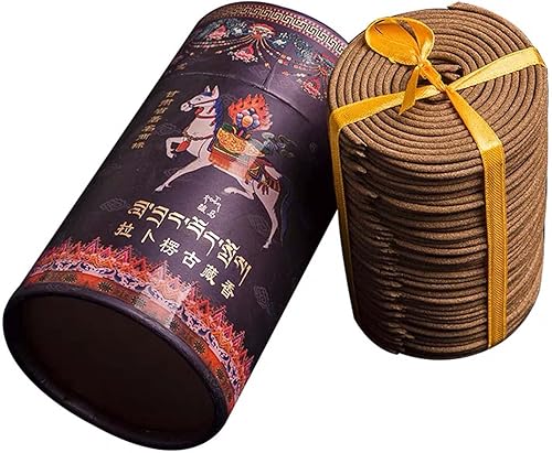Incienso tibetano de bobinas Incienso en espiral de plantas naturales 94 bobinas, 4 horas de tiempo de combustión para relajación, meditación,
