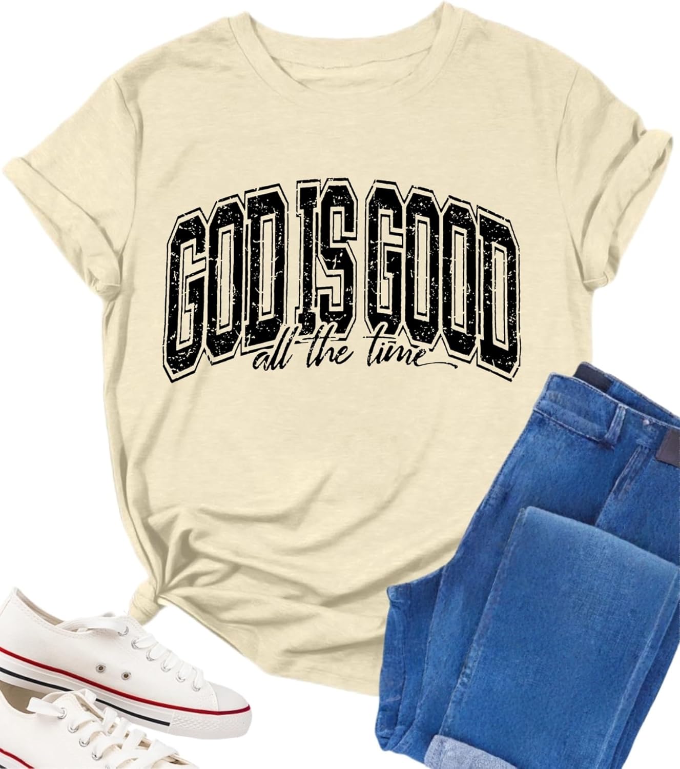 Christian Shirts for Womens God is Good Tshirt Jesus Religious Gift Faith Inspirational Short Sleeve Top