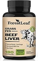 Vista 1 de ForestLeaf Cápsulas de hígado de carne alimentada con pasto, 3000 mg por porción, apoya la inmunidad y el bienestar corporal, limpieza, digestión