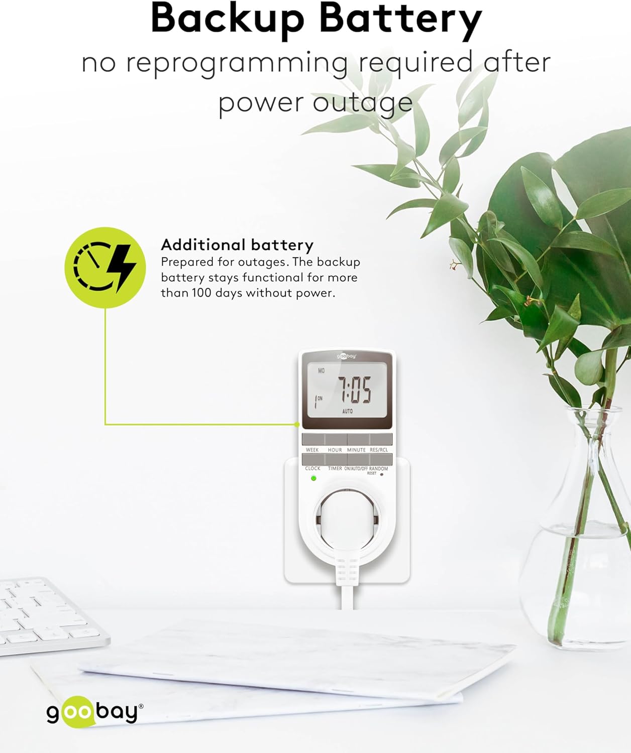 goobay Digital Timer with backup battery feature