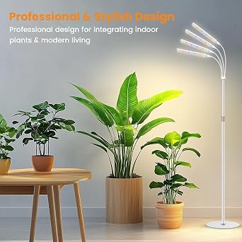 Kullsinss Floor Grow Lights for Indoor Plants with Stand, 4-Head 228 LEDs