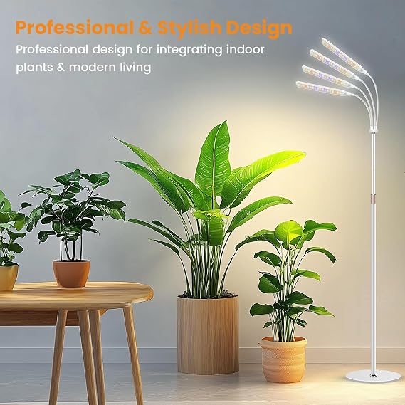 Kullsinss Floor Grow Lights for Indoor Plants with Stand, 4-Head 228 LEDs