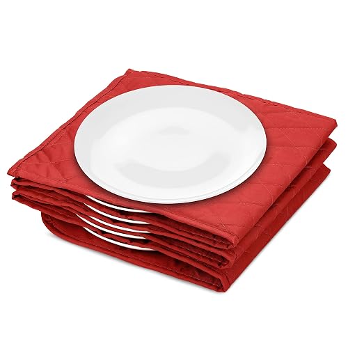 Navaris Electric Plate Warmer 10 Plate Pockets Red