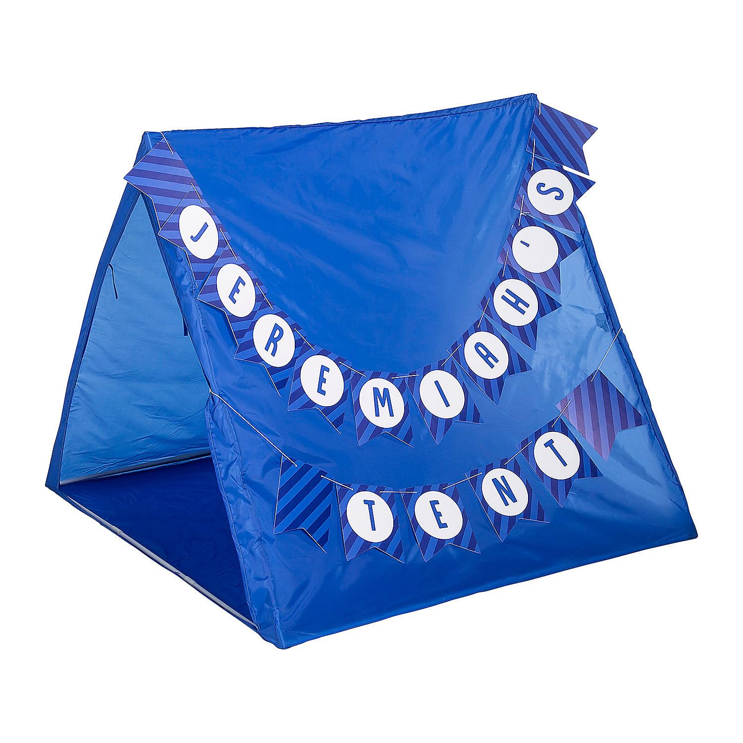 Fun Express Personalized Pennant Banner with Blue Sleepover Tent
