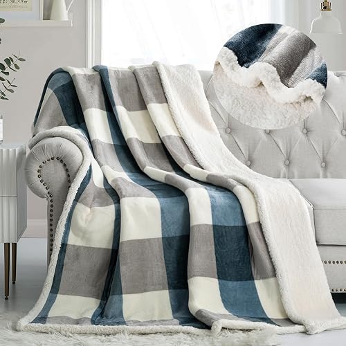 PU MEI Sherpa Throw Blanket for Couch Sofa 50“*60”-Fuzzy Soft