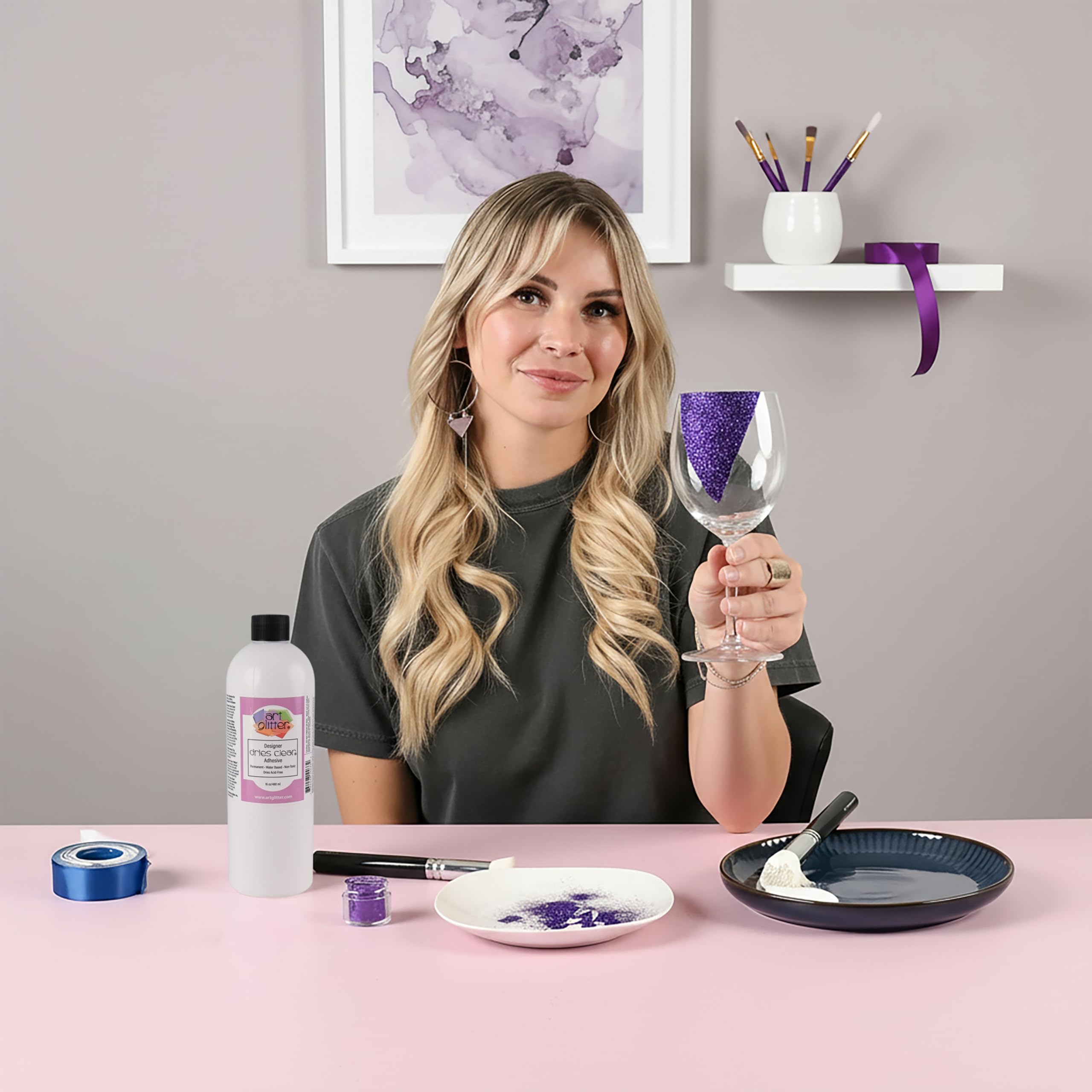 Art Glitter Glue: Dries Clear for Perfect Crafting -5