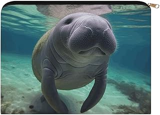 Cute Sea Animal Manatee Makeup Bag with Zippe...