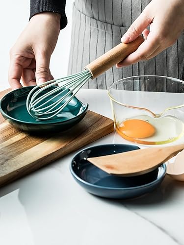 Miniatura 5 de LYEOBOH Soporte para cuchara para estufa, soporte de cuchara de cerámica para encimera de cocina, soporte para espátula de cocina de 5 pulgadas