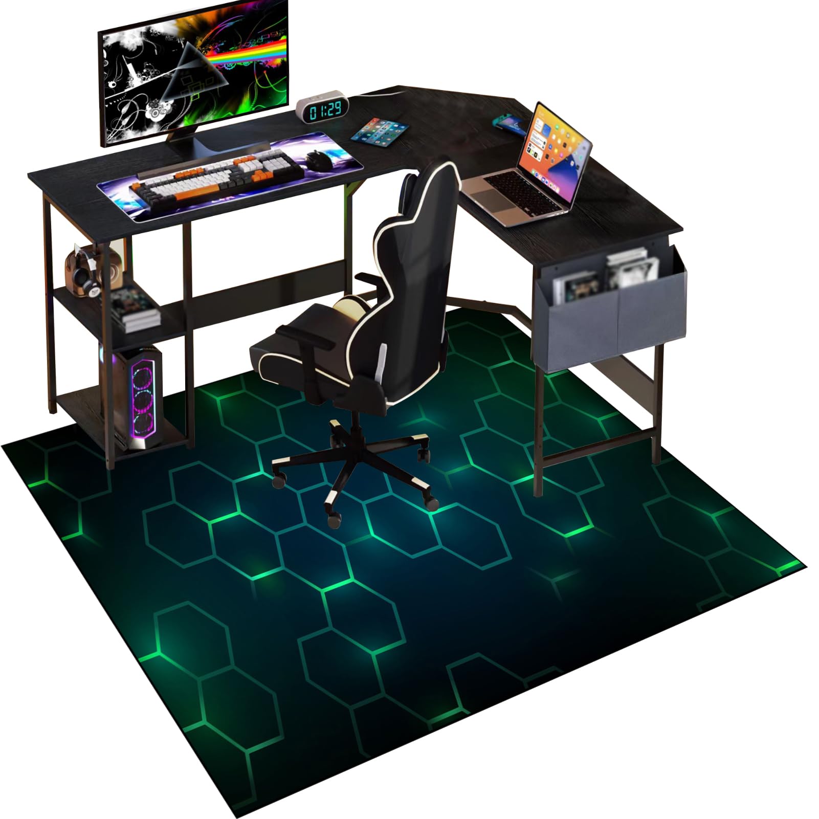 Office Gaming Chair Mat for Hardwood Floor, 80 x 120 cm Desk Chair Mats, Hard Floor Protector Mat for Office Chair, Non-slip Gaming Chair Mat for Wooden Floors, Computer Chair Rug for Home, Office