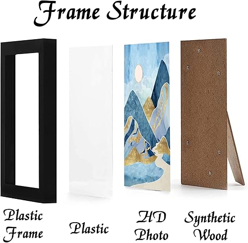 Miniatura 2 de keibiubu Marco de fotos negro, marco de fotos de 8 x 10 pulgadas para póster de fotos, lienzo, certificado, exhibición de documentos, horizontal o