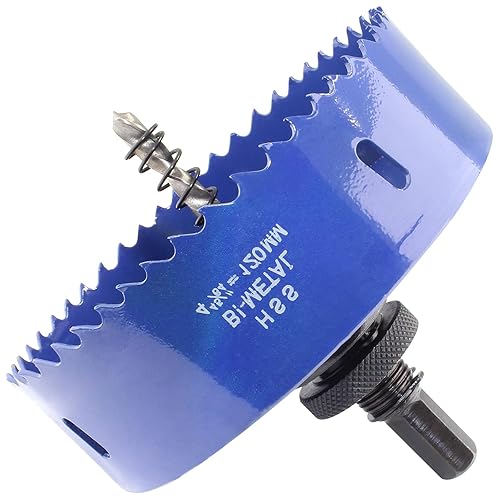 Vista 11 de Luomorgo - Sierra perforadora de 4 pulgadas/100 mm, acero de alta velocidad, profundidad de corte 1 1/4 pulgadas, adaptador de broca hexagonal