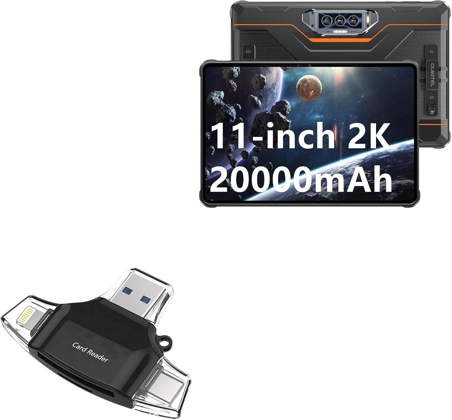 BoxWave Smart Gadget Compatible with Oukitel RT8 - AllReader SD Card Reader, microSD Card Reader SD Compact USB - Jet Black