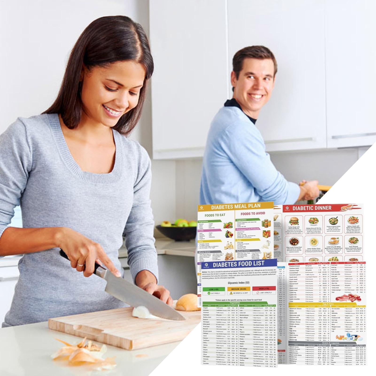 Tabla de alimentos para diabéticos y planificador de comidas bajas en carbohidratos