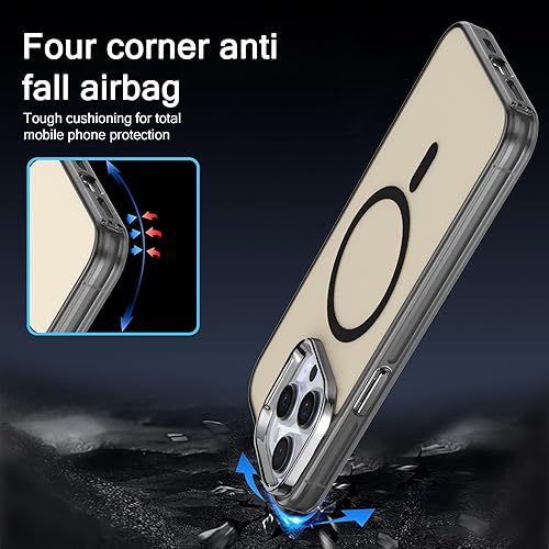 Miniatura 10 de Funda magnética para iPhone 11 Pro Max, carga inalámbrica compatible con Magsafe sin amarillamiento ni protección militar contra caídas, funda