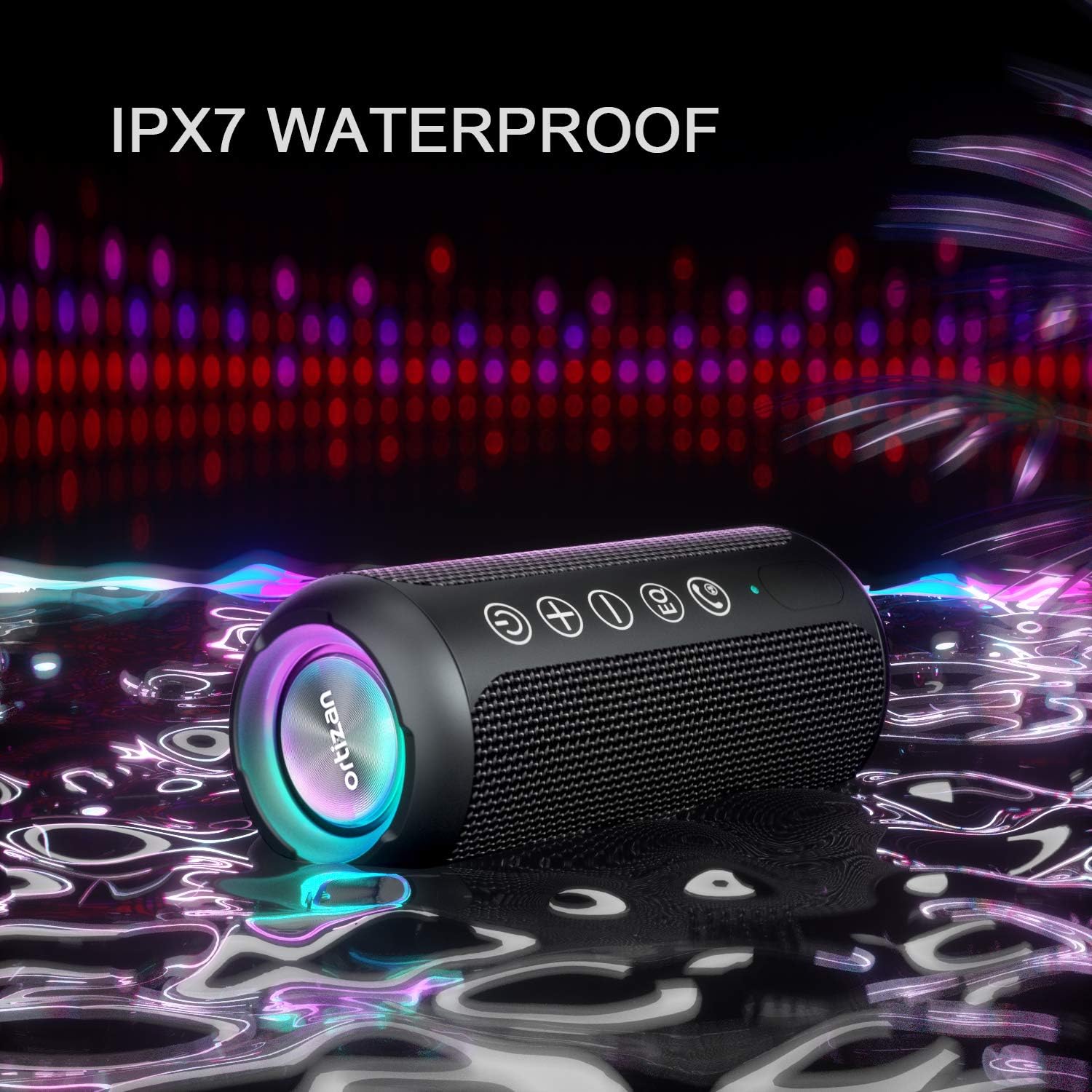 Ortizan Portable Bluetooth Speaker, IPX7 Waterproof Wireless Speaker with 24W Loud Stereo Sound, Outdoor Speakers with Bluetooth 5.0, 30H Playtime,66ft Bluetooth Range,TWS Pairing for Home : Electronics