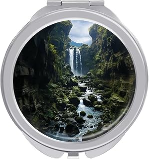 Waterfall Cliff Travel Makeup Mirror Portable...