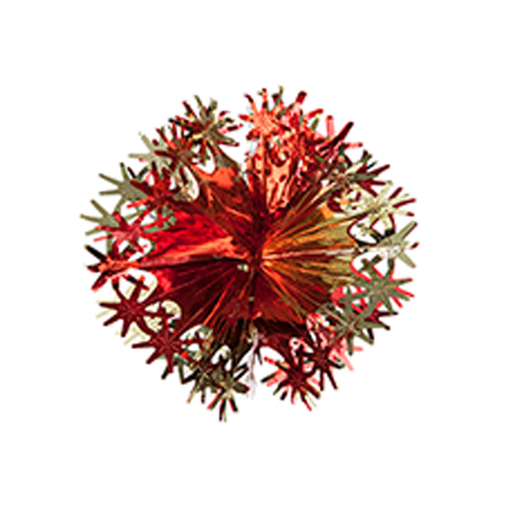 Pms International Red, Gold Snow White Christmas Foil Ceiling Decorations - Red & Gold 30Cm Ball