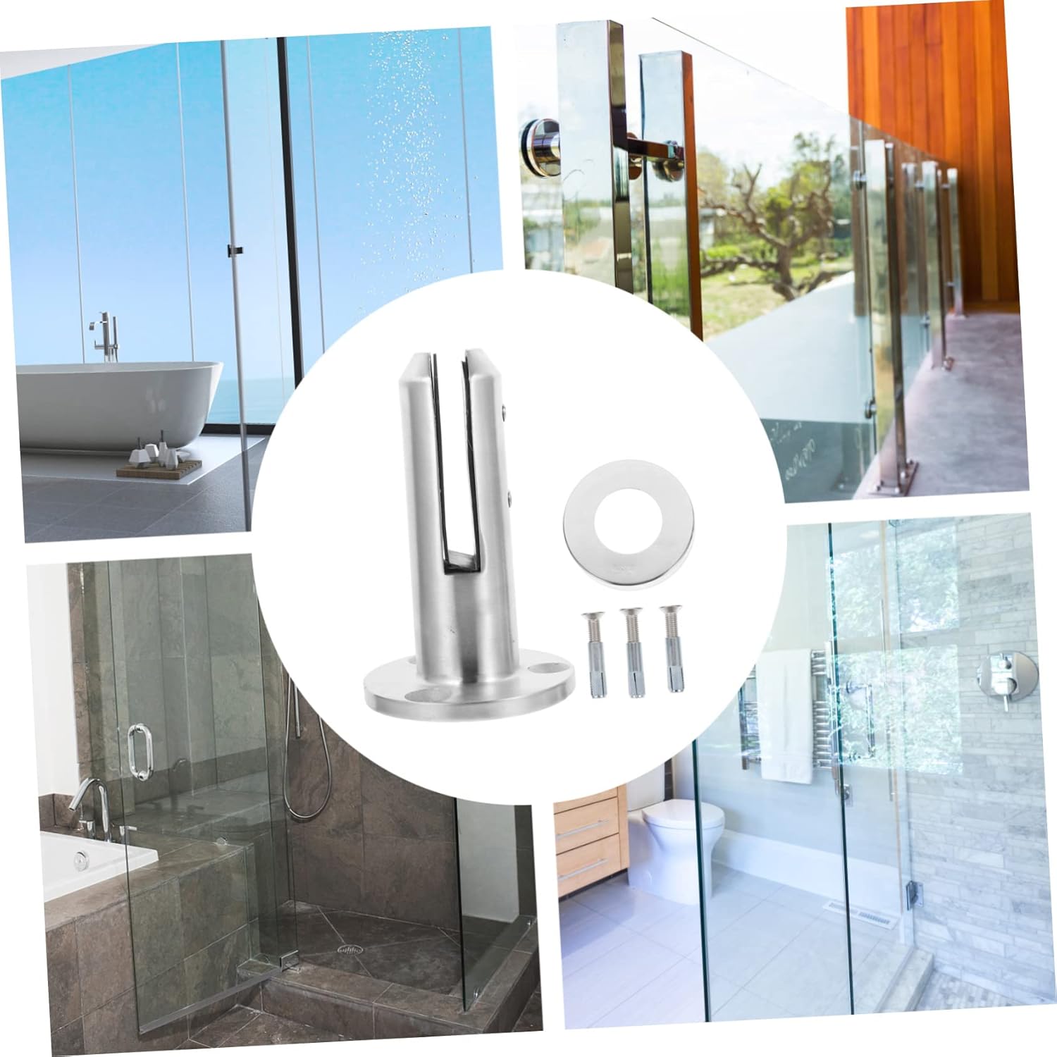 Durable Stainless Steel Floor Glass Panel Clamp Easy Install Spigot Holder for Fence Pool and Balustrade Design for Enhanced Stability