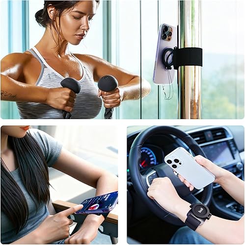 Miniatura 4 de Brazalete para teléfono para correr, soporte de teléfono giratorio de 360 para iPhone 17 16 Pro 15 14 13 12 11 Pro MaxPlusXRXS, soporte magnético
