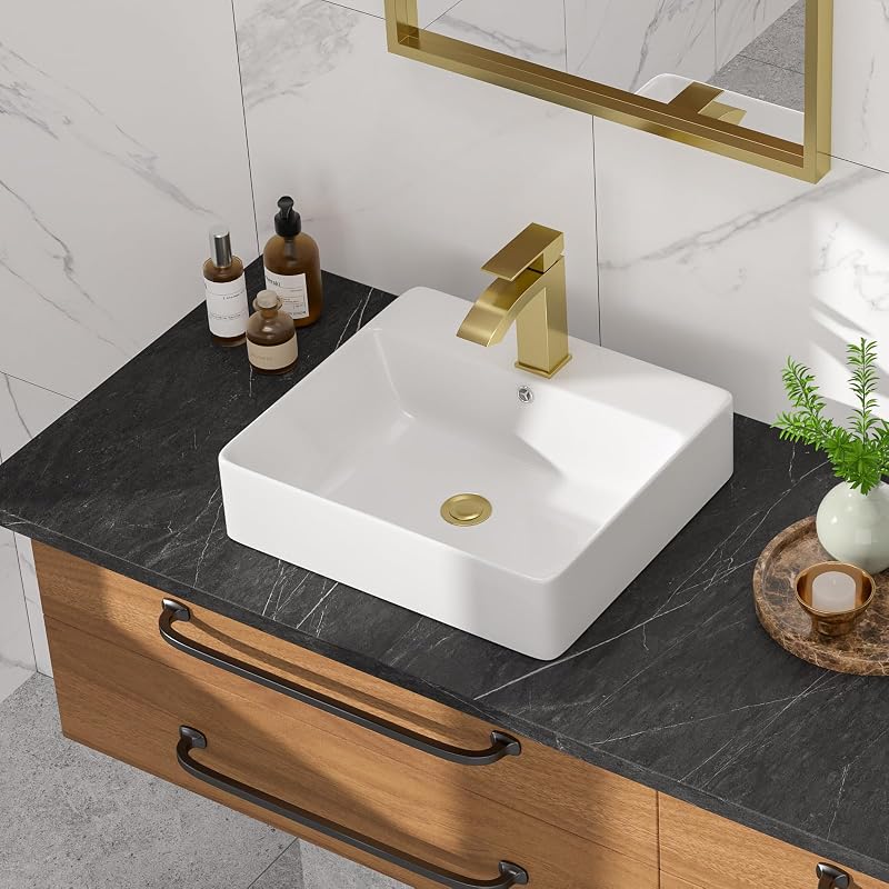 White Rectangle Vessel Sink, 18in — $80