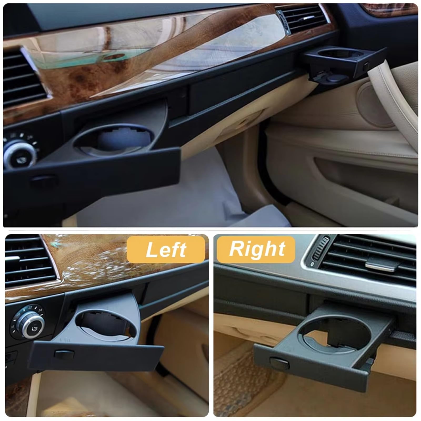 Becherhalterung Kompatibel Mit Für 550 2006 2007 2008 2009 2010 Autoteile Vorne Links Rechts Getränkehalter Getränkehalter Schwarz Halter OEM：51459125622