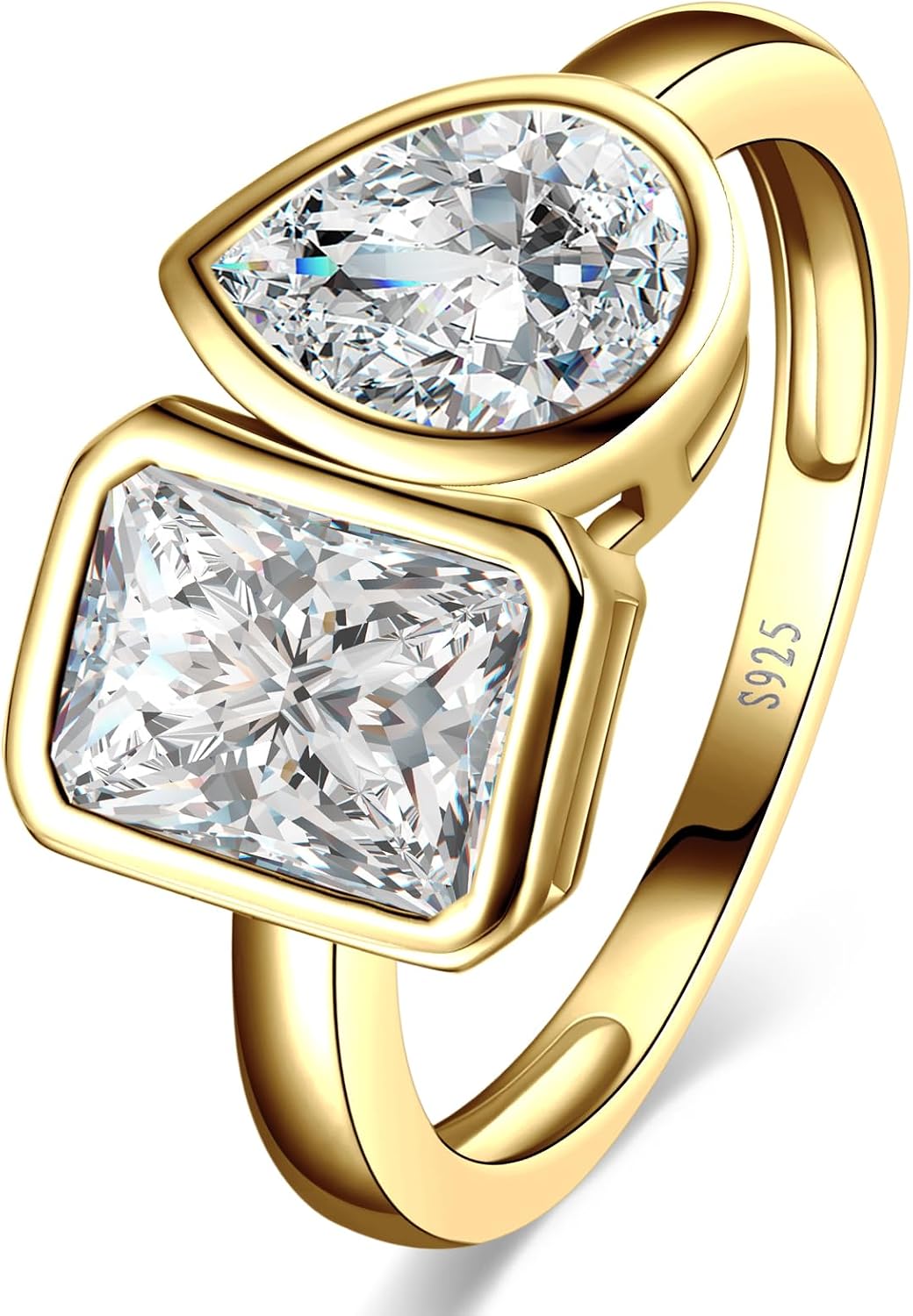 Yaresul 3.5CT Toi Et Moi Ring Cubic Zirconia Engagement Ring For Women