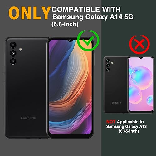 Miniatura 2 de DUOPAL Funda para Samsung Galaxy A14 5G, protección de grado militar a prueba de golpes con protector de pantalla HD de vidrio templado y soporte