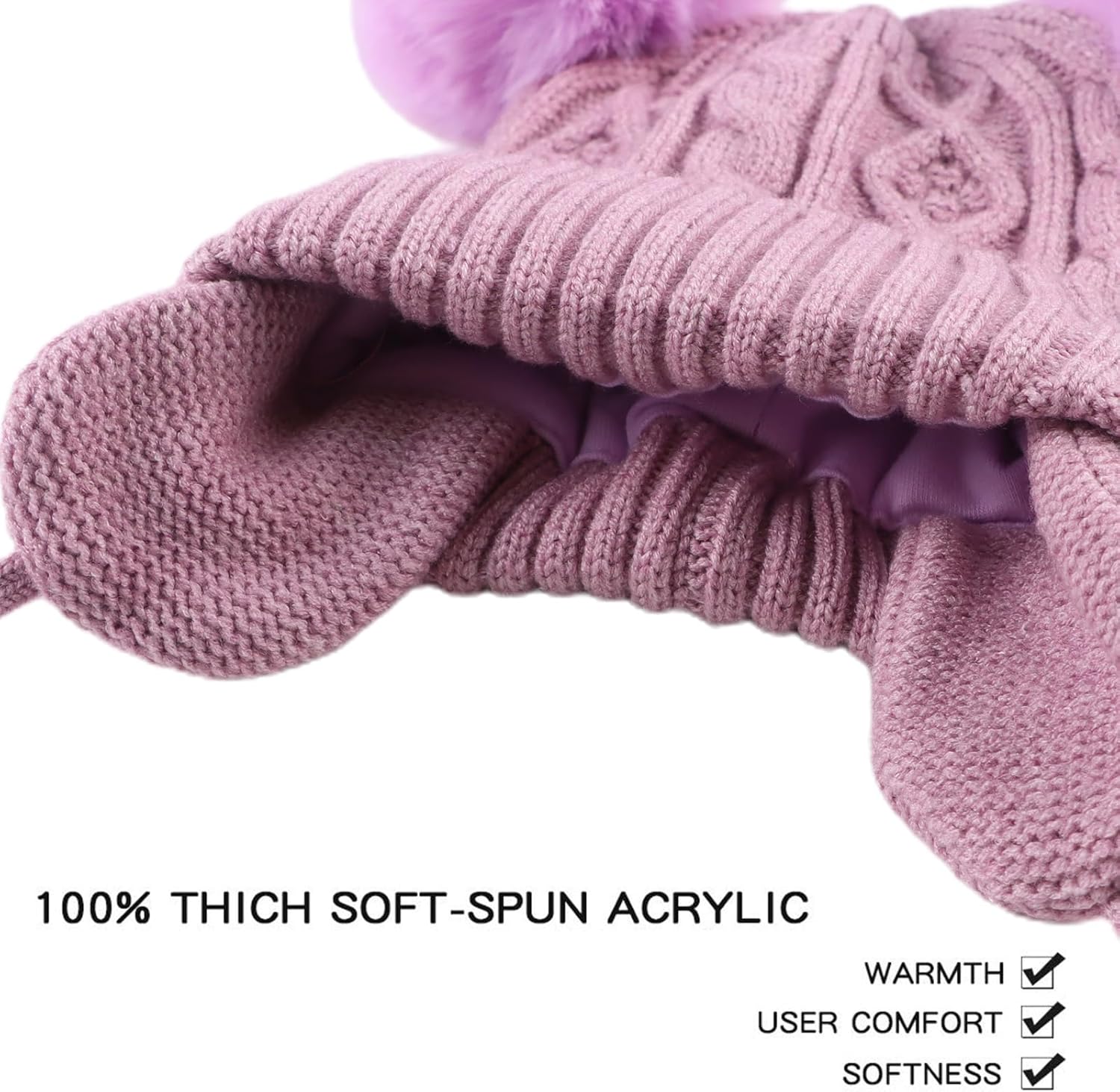 JANGANNSA Cute Knitted Boys Girls Christmas Beanie Warm Earflap Winter Hat Infant Toddler Baby Beanie - Image 4