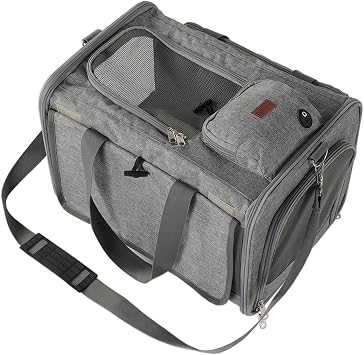 Soft Cats Carrier Airline Approved Small Dog Carriers for Puppy Travel Bag Softsides Puppy Carry,Soft-Sided,Pets Small Animals Rabbits Bunny Outdoor Gray
