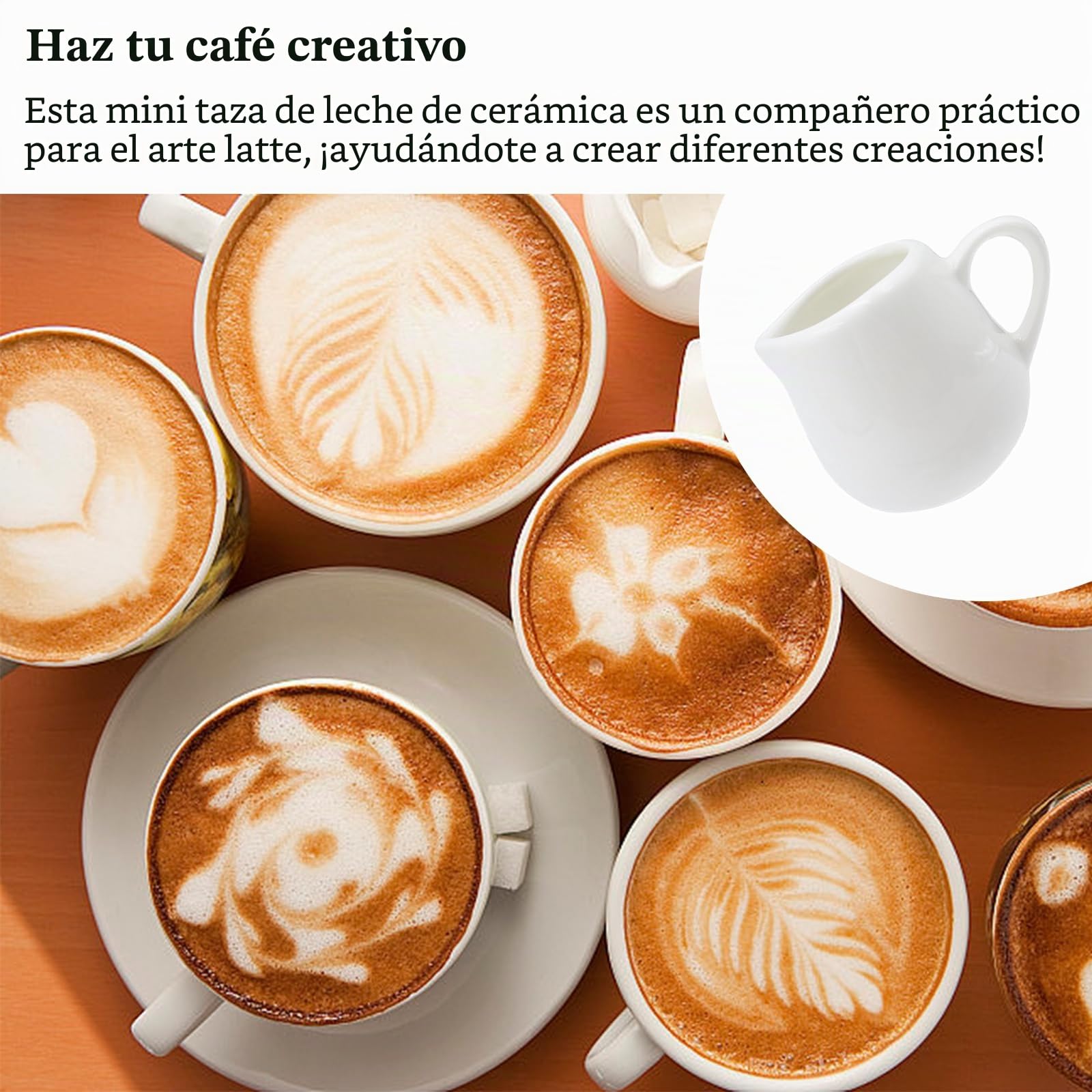 10 Piezas Mini Jarras de Porcelana 50ml para Cremar, Cerámicas con Asa para Cafeterías y Cocina (Blanco)