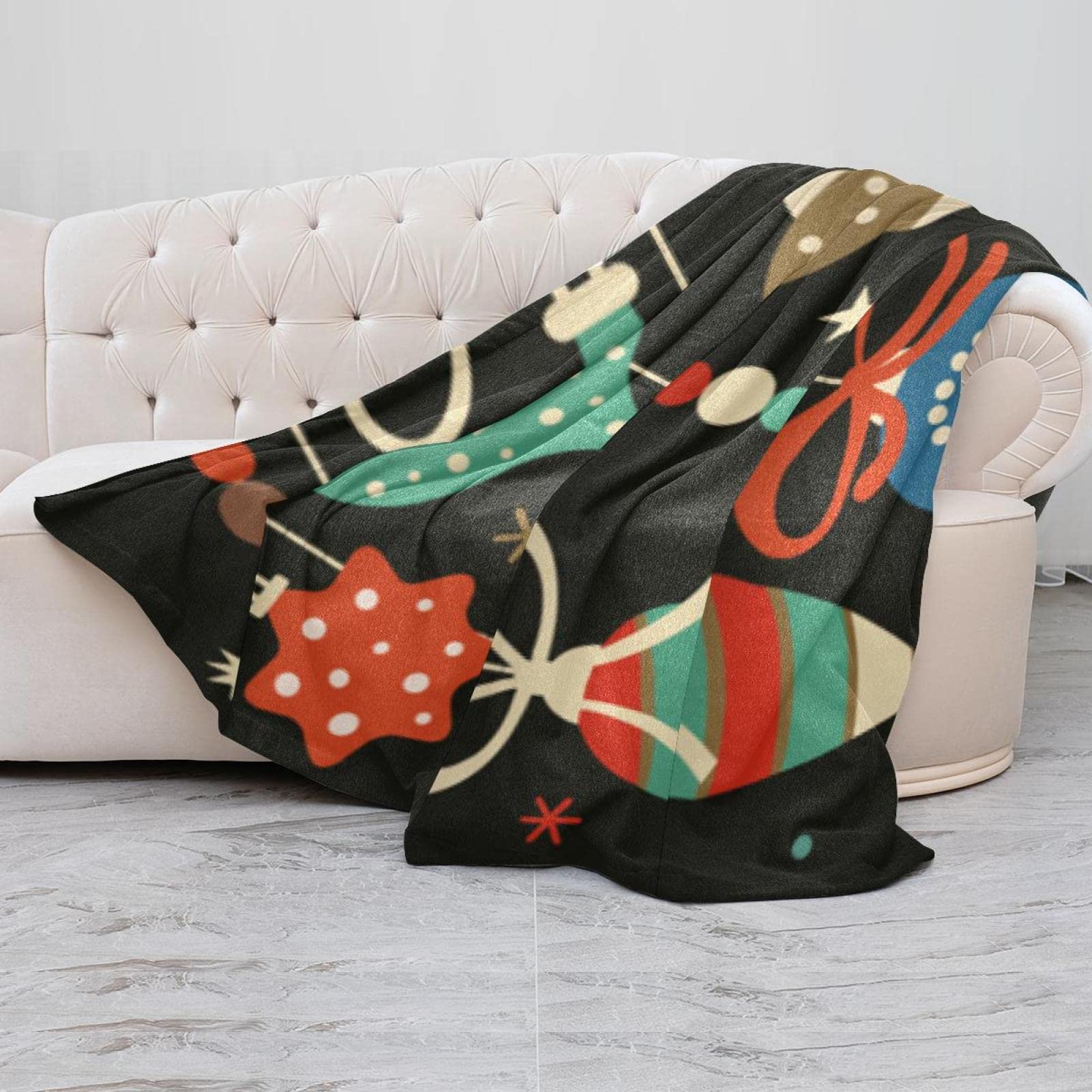 Manta de forro polar, súper suave, lujosa manta decorativa de fondo navideño