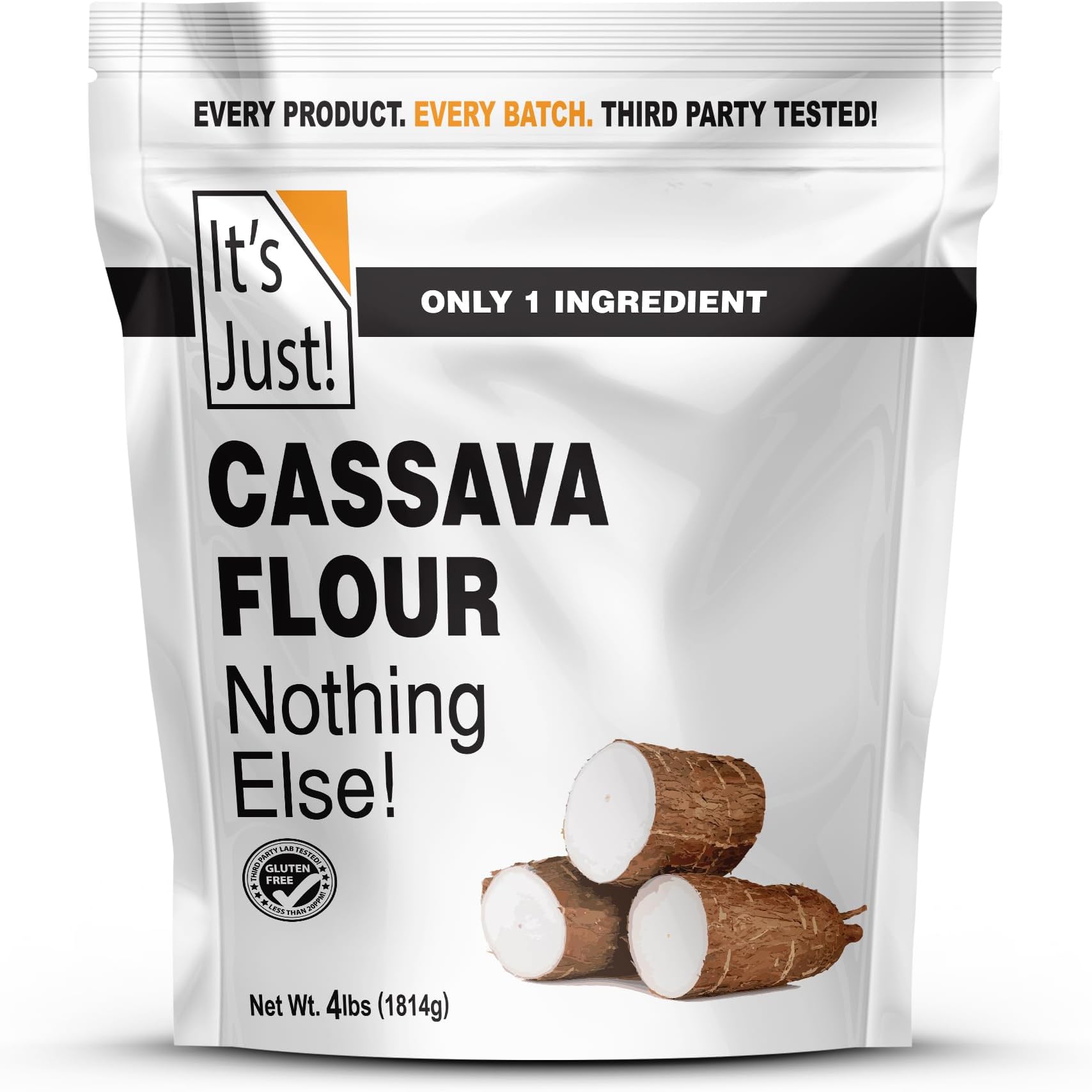 It's Just - Cassava Flour, 4lb, Made from Real Yucca Root, Non-GMO, Gluten Free Baking, Tapioca Substitute