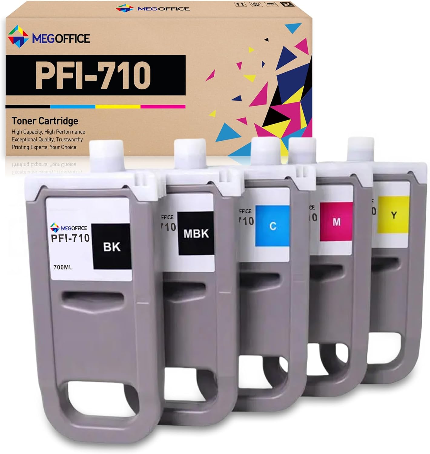 Compatible Ink Cartridge Replacment for PFI-710 PFI710 Ink Tank PFI-710MBK PFI-710BK PFI-710C PFI-710M PFI-710Y 2353C001 2354C001 2355C001 2356C001 2357C001 for TX2000 TX3000 (700ML, 5 Pack)