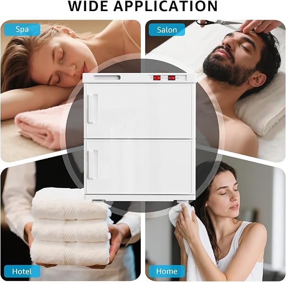 32L Hot Towel Warmer Cabinet, Large Professional Towel Heater - White | Rust Resistant, Stainless Steel Racks, Large Capacity, Towel Warmer for Spa Massage Salon Home