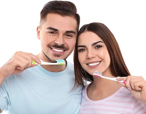 Miniatura 7 de Cepillo de dientes plegable de viaje de 4 piezas, cepillo de dientes suave portátil con cerdas suaves para encías sensibles (rosa, amarillo, azul,