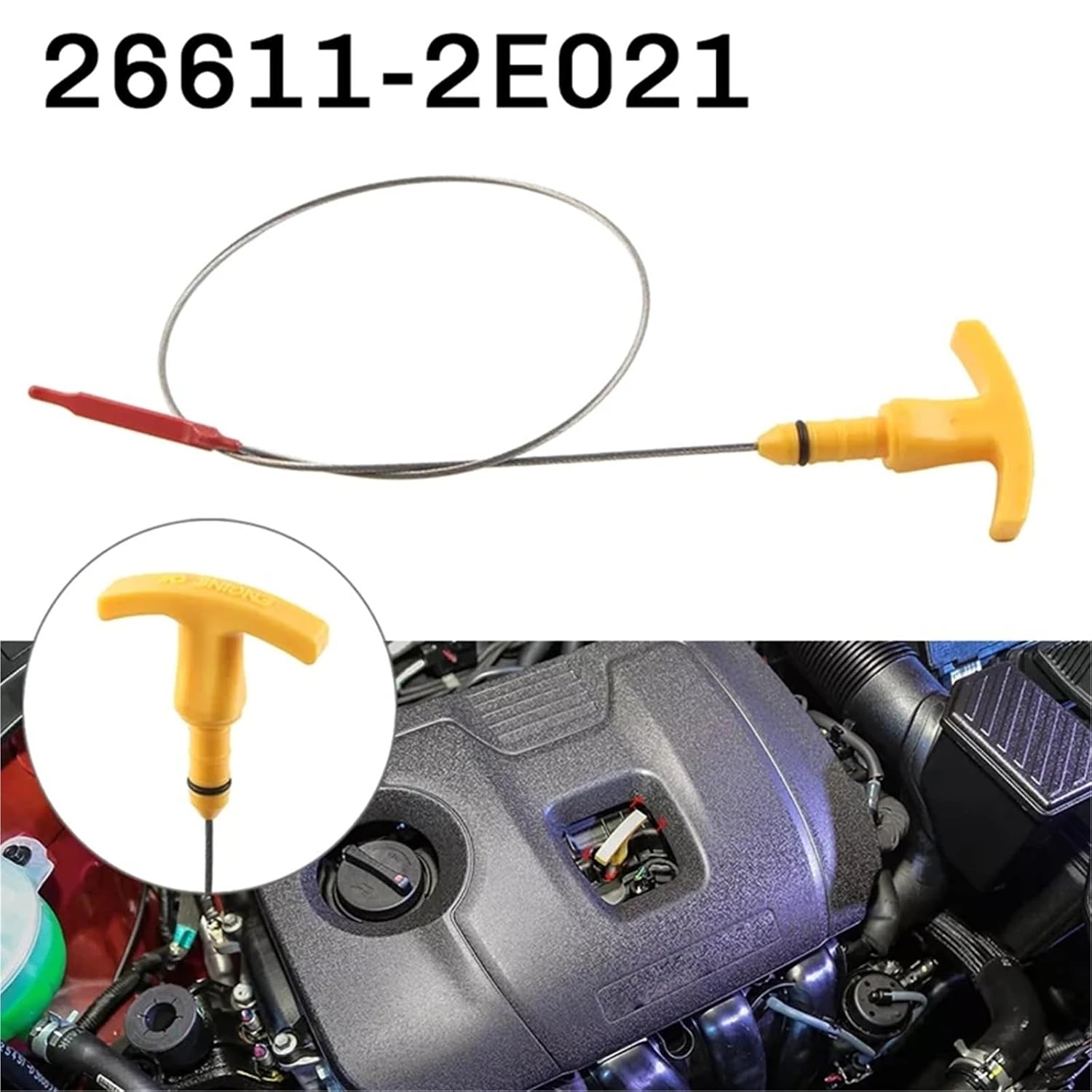 Car Oil Dipstick Compatible with Kia for te 2.0L 1999CC Dohc 2014-2018 Engine Oil Level Dipstick Measuring Tool OEM 266112E021