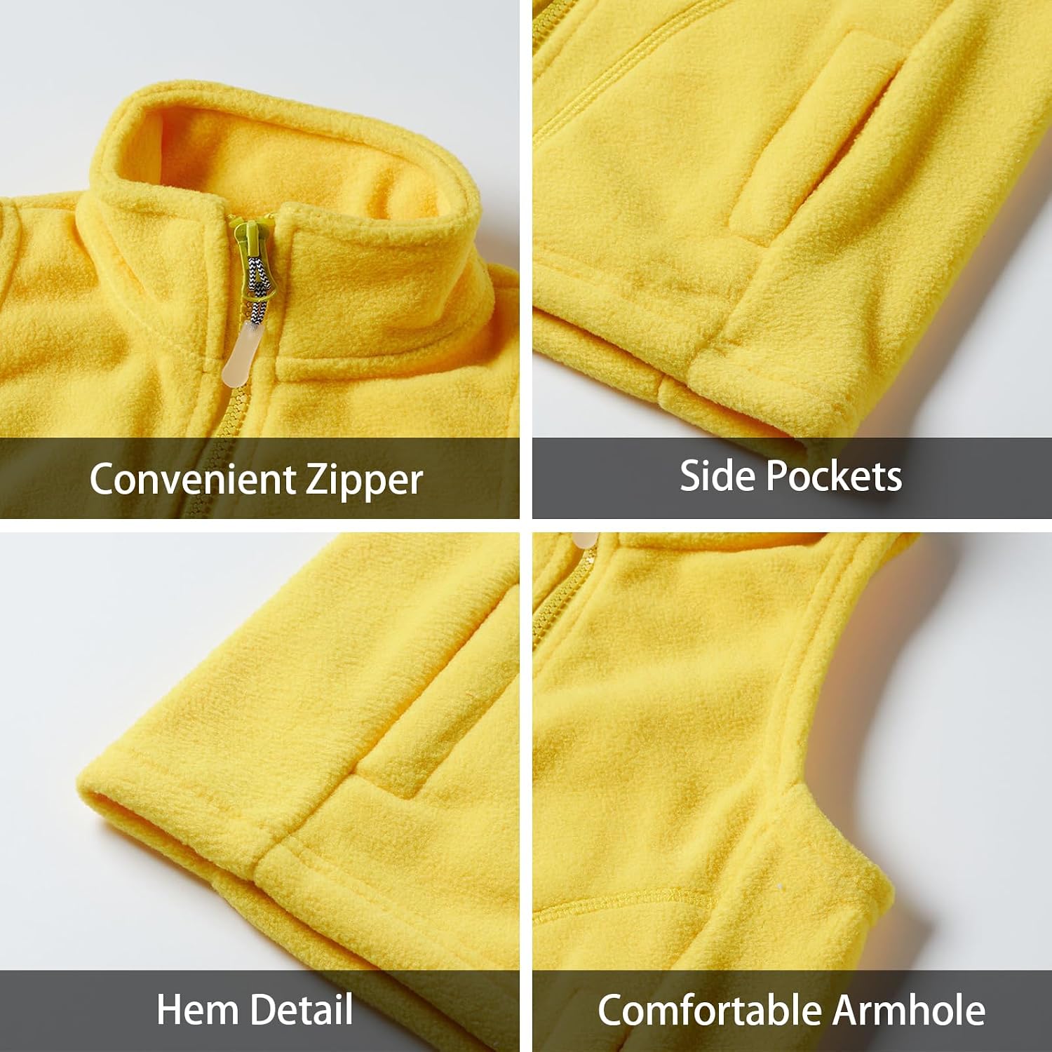 LittleSpring Boys Girls Fleece Vest Sleeveless Jacket Full-Zip Fall Winter Warm Outerwear