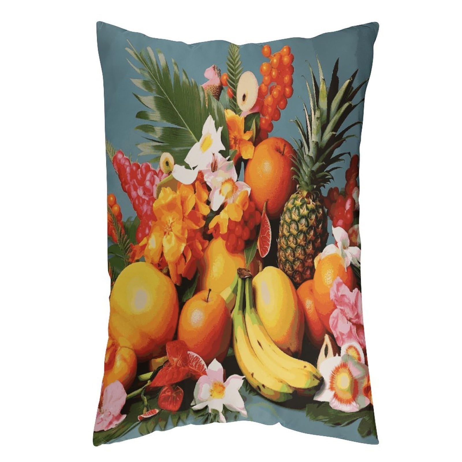 LDGSUPH Tropical Fruits and Flowers Pillow Cases Soft Pillowcase with Invisible Zipper Wrinkle Resistant Pillow Covers Breathable Removable Pillow Protector for Bed Sofa Car 20"x30"
