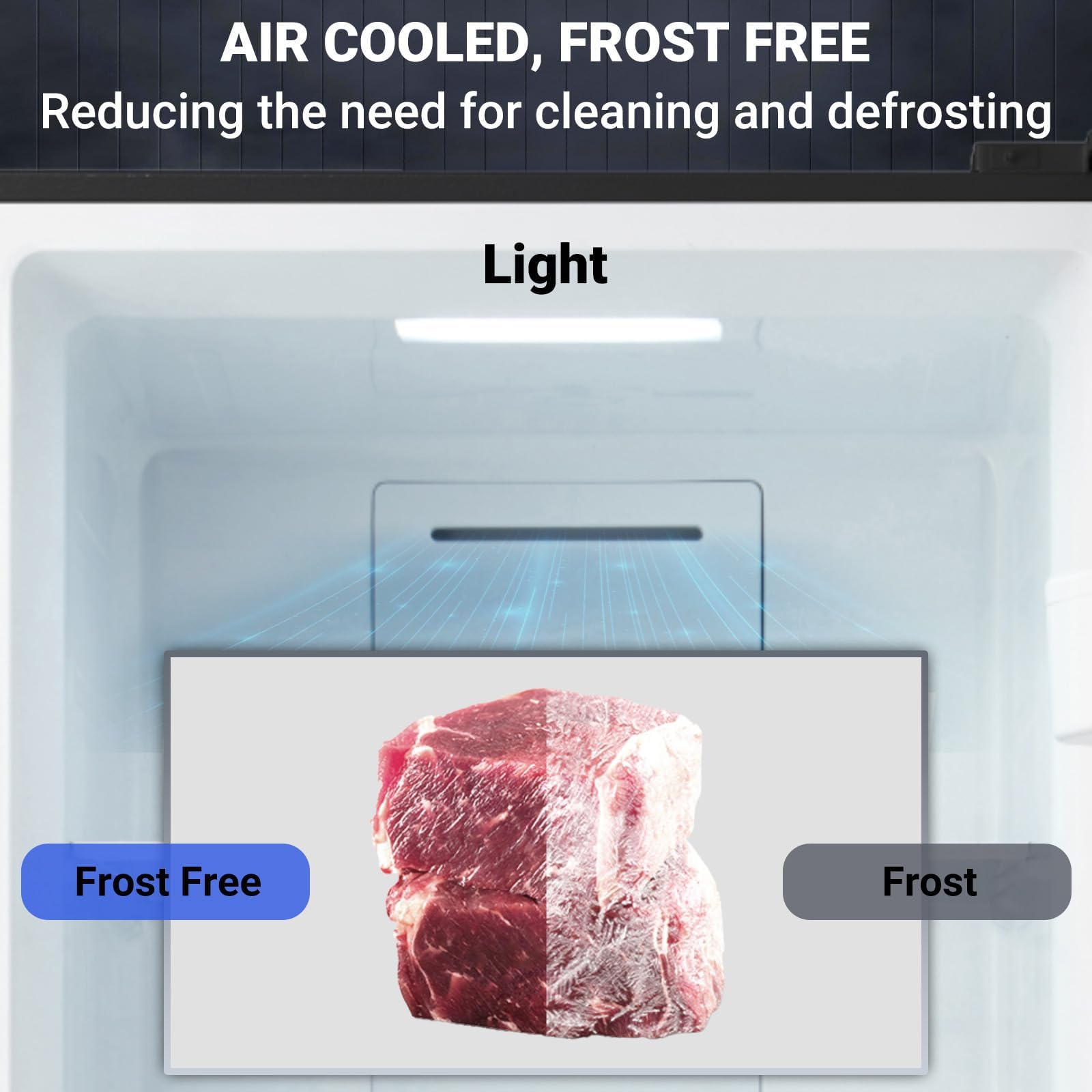 Upright Freezer 21 Cu.Ft, Standing Freezer Upright, Frost Free Convertible Refrigerator Freezer For Garage, Kitchen, Home Use, Stainless Steel on Fridge.com - View 4