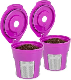Cafe Fill Deluxe 1-Stream Reusable K Cup by Perfect Pod - Compatible with Keurig 1.0 2.0 Plus K-Duo K-Mini K-Select K-Compact K-Elite and Select Single Serve Coffee Makers (2)