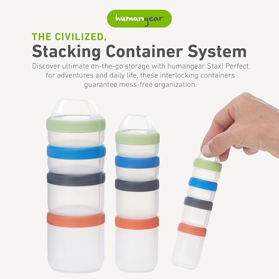 humangear STAX Stackable Containers, Medium, Spectrum