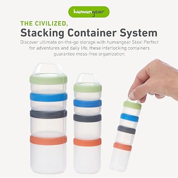 humangear STAX Stackable Containers, Medium, Spectrum