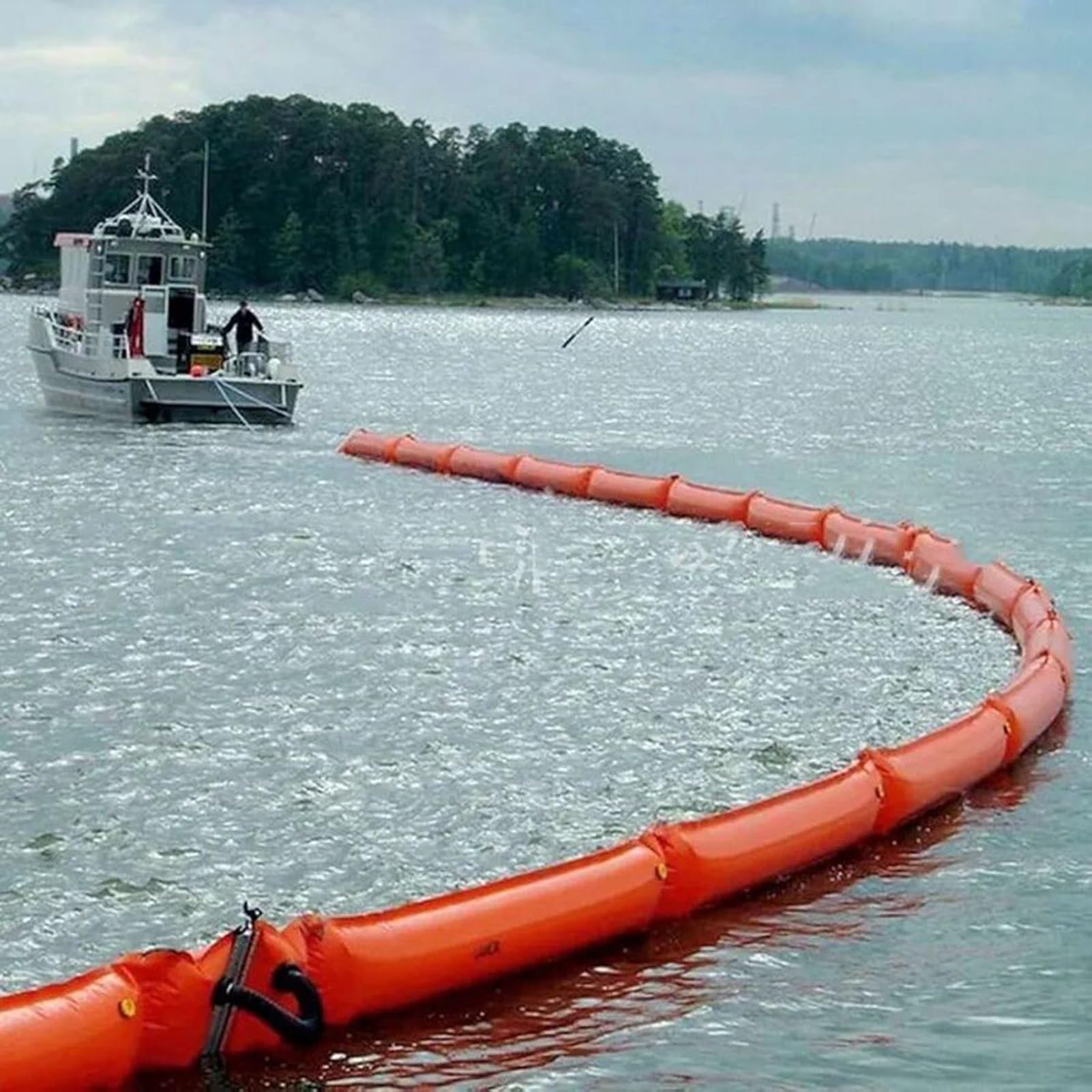 DUANHOZ PVC Oil Boom,Marine Oil Spill Boom, 20m (65.6ft) Floating Containment Barrier for Docks & Ports, Industrial Water Pollution Control, 45cm (17.75") High, Durable Oil Contr