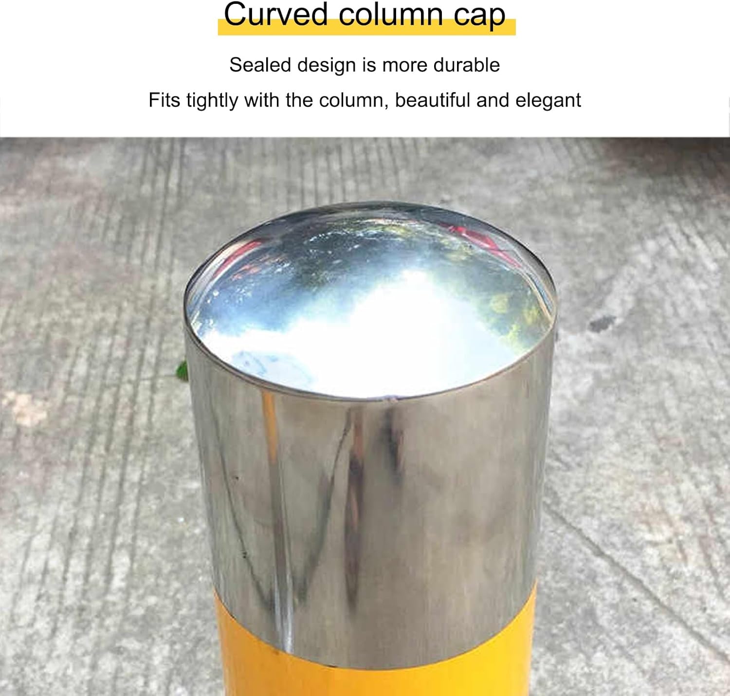 Steel Driveway Security Posts & Safety Barrier Bollard, Car Parking & Road Protection, Traffic Barricade, 7.6 * 60cm/3 * 23.6in