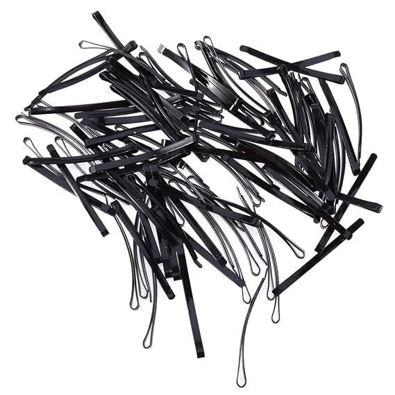 FRCOLOR 100pcs Black Metal Bobby for Women Hair Clips for Securing Hairstyles for Everyday Use and Travel Design Hair Accessories