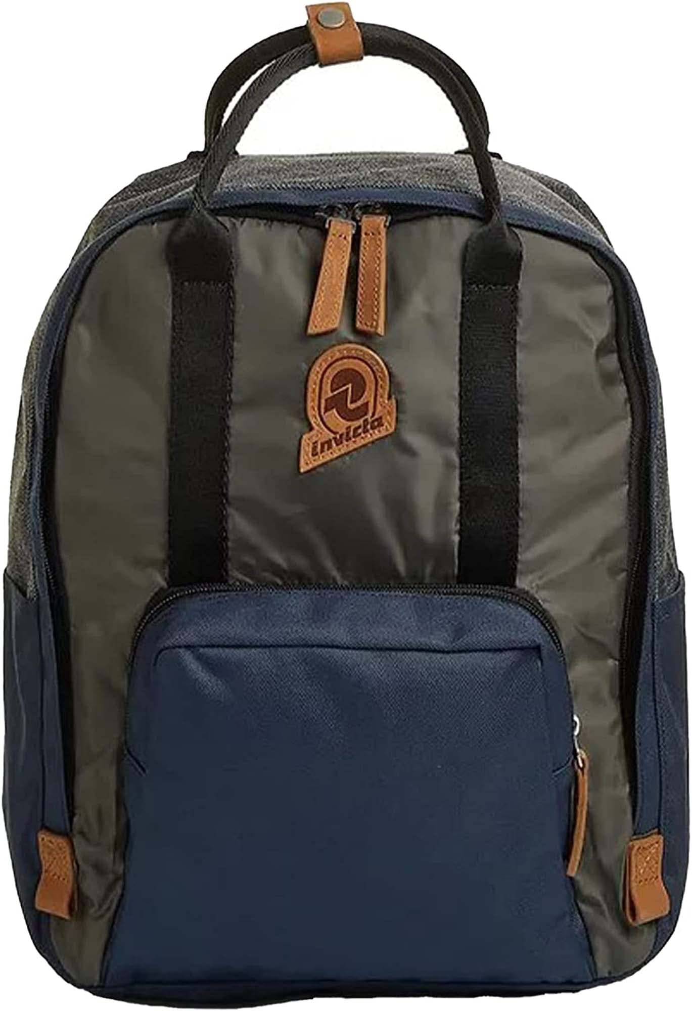 Invicta Backpack, SHYLLA, Eco-friendly Knapsack & Handbag, Casual Daypack, 13'' Laptop Sleeve, Italian Design, green/blue