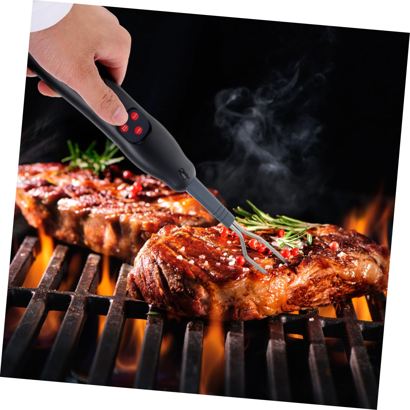 Digital De Barbacoa Indicador De Temperatura Tenedor De Cocina Para Medir Inoxidable Para Bbq y Asados Exteriores