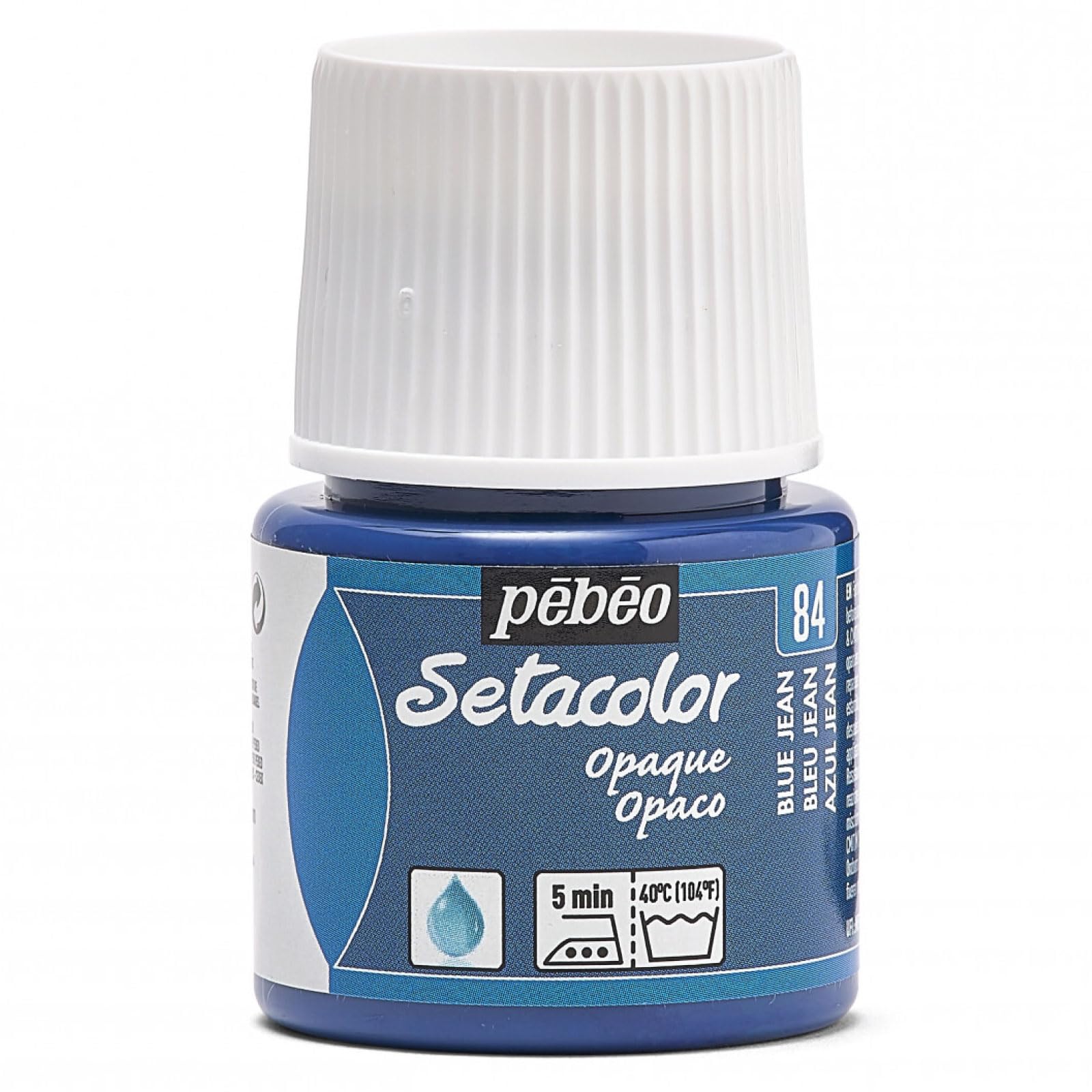 Pebeo Setacolor Opaque Fabric Paint, 45ml, Blue Jean
