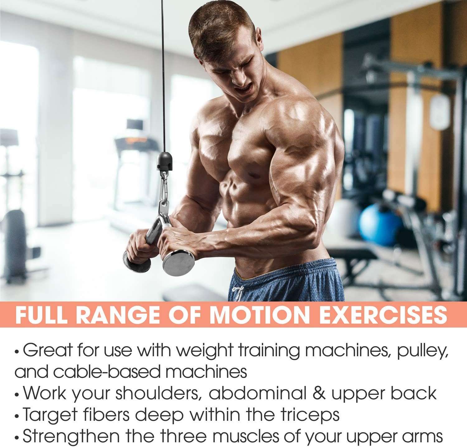 Yes4All LAT Pull Down Cable Attachment, Tricep Press Down Bar, V-Shaped Bar with Diamond Knurl Handle, Bodybuilding Strength Training Attachments