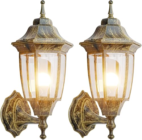 EMART Luz de porche frontal para exteriores, anticorrosión exterior, aluminio impermeable y pantallas de vidrio, lámpara moderna para exteriores,